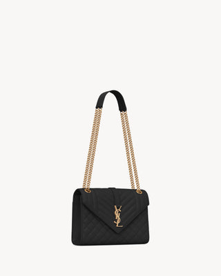 ENVELOPE MEDIUM IN PELLE TRAPUNTATA GRAIN DE POUDRE
