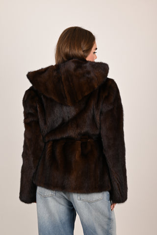 Mink, hood and belt A49