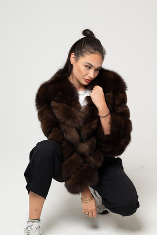 Giacca in volpe Eleonor marrone