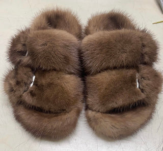 Mink slippers