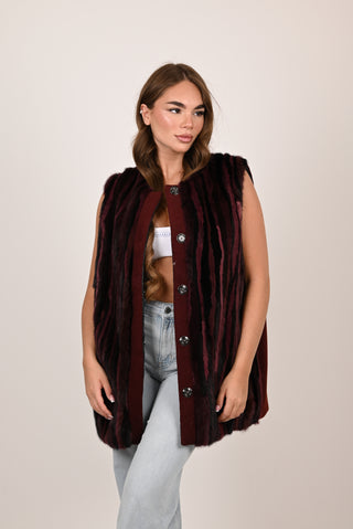 Mink and wool gilet A127
