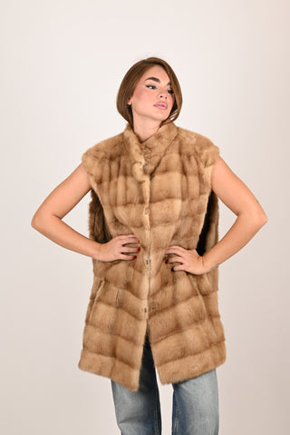 gilet in visone A446