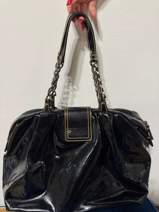 Fendi B bag patent leather bag