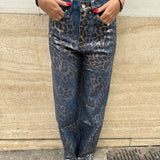 Jeans laminato Leopard