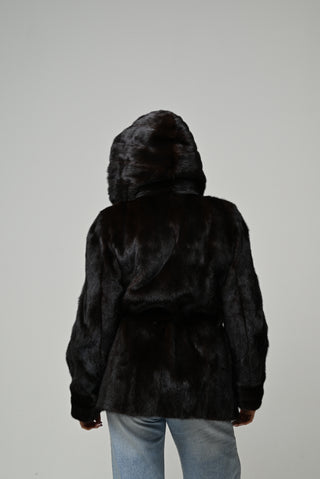 Visone cappuccio e cintura 1011