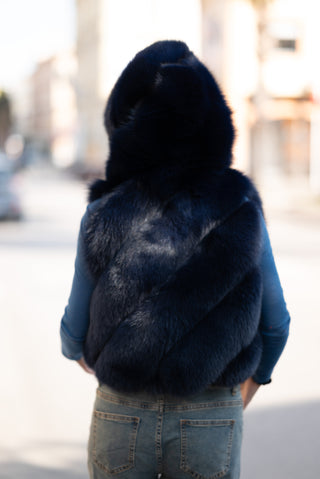 Blue fox vest