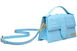 Le Grand Bambino Jacquemus Croco Goffrato sfumato blu