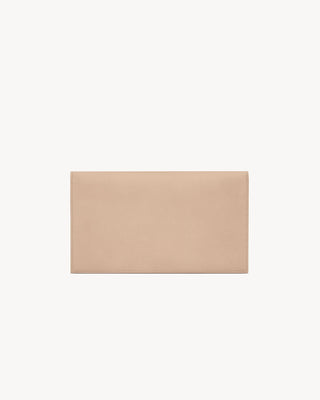 POCHETTE UPTOWN IN PELLE GOFFRATA DARK BEIGE