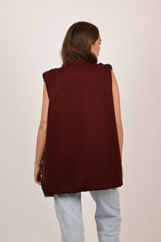 Mink and wool gilet A127