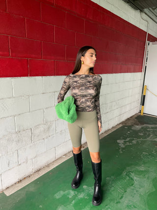 Leggings corto verde