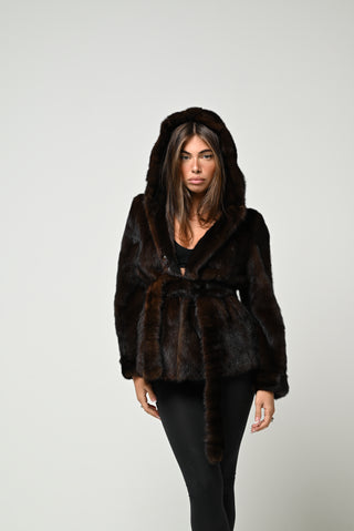 Visone cappuccio e cintura  776