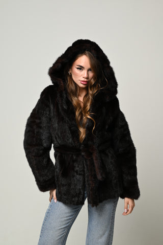 Visone cappuccio e cintura 1457