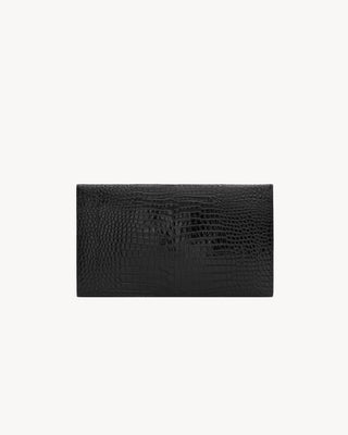 POCHETTE UPTOWN IN PELLE LUCIDA DI COCCODRILLO GOFFRATA