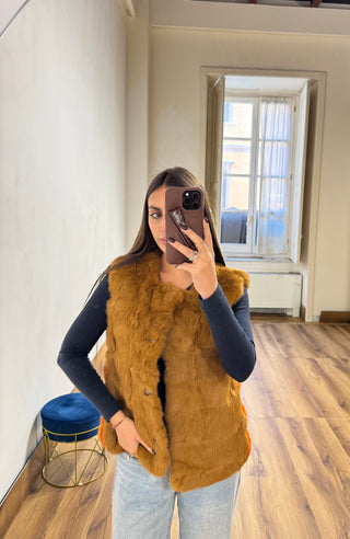 Rabbit fur vest S14