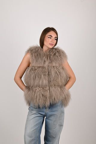 Gilet in mongolia beige