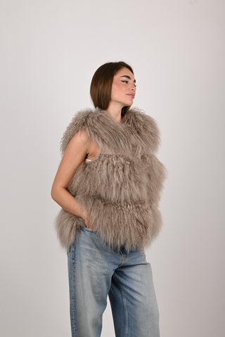 Gilet in mongolia beige