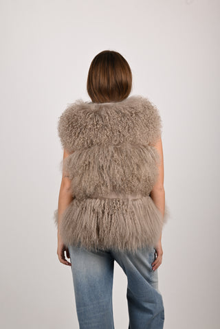 Gilet in mongolia beige