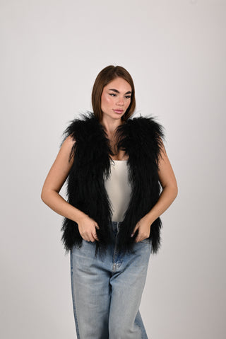 Gilet in mongolia nero