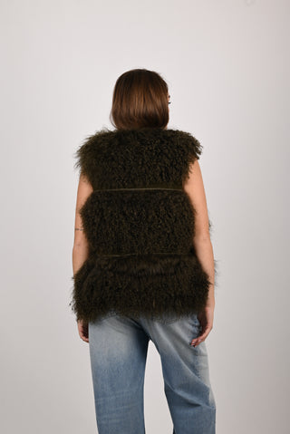 Gilet in mongolia verde
