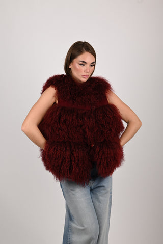Gilet in mongolia bordeaux