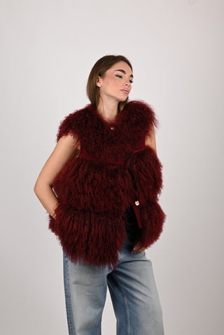 Gilet in mongolia bordeaux