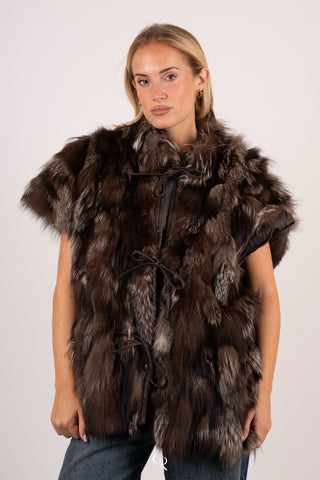 Gilet in volpe argentata A706