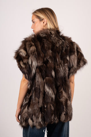 Gilet in volpe argentata A706