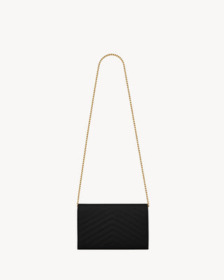 Pochette con catena Cassandre classica in pelle Grain De Poudre